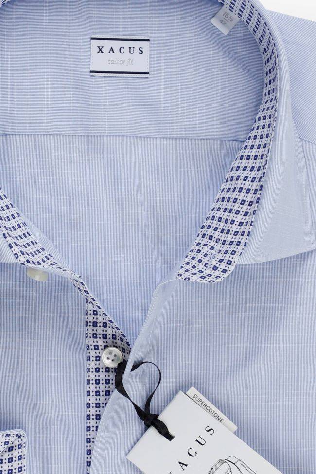 Xacus Hemd Herren Xacus Regular Einfarbig 100% Baumwolle Kragen Französisch Lange Ärmel