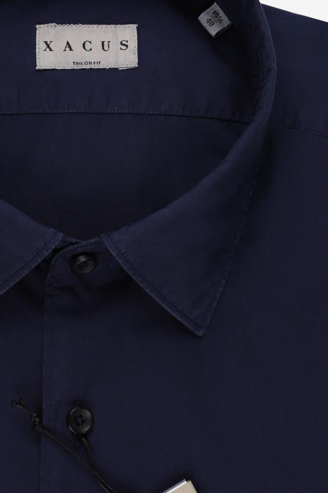 Xacus Hemd Herren Xacus Regular Einfarbig 100% Baumwolle Gewaschen Kragen Italienisch Lange Ärmel