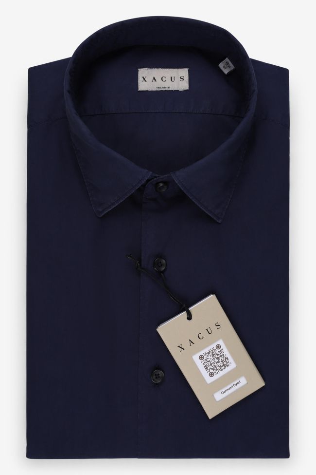 xacus Hemd Herren Xacus Regular Einfarbig 100% Baumwolle gewaschen kragen Italienisch Lange Ärmel