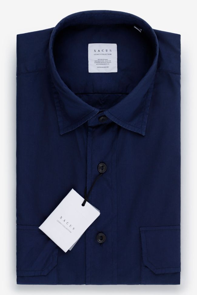 xacus Hemd Herren Xacus Regular Einfarbig 100% Baumwolle kragen Italienisch Lange Ärmel