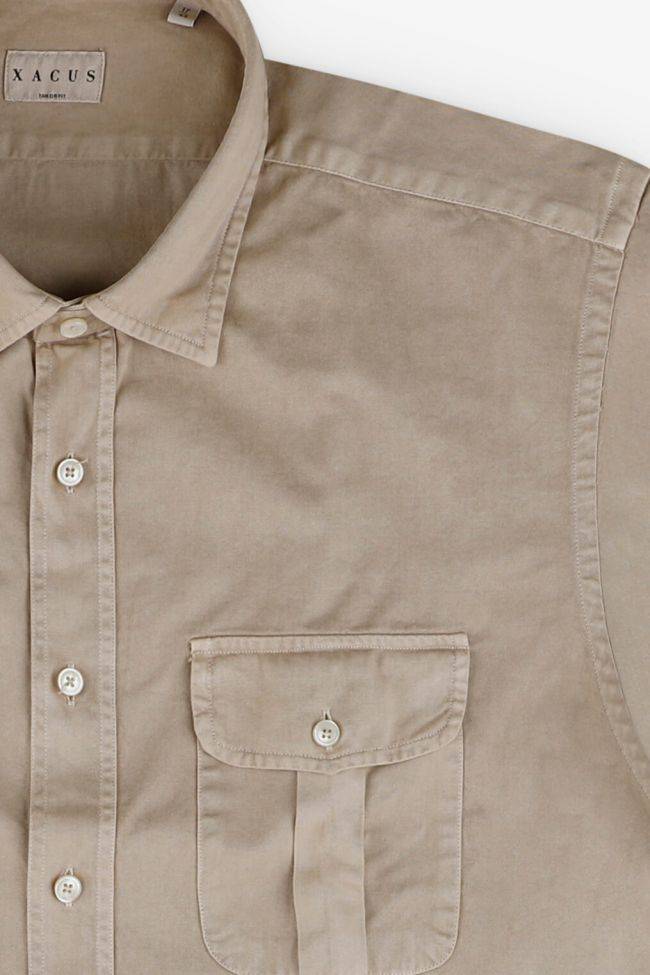 Xacus Hemd Herren Xacus Regular Einfarbig 100% Baumwolle Kragen Italienisch Lange Ärmel