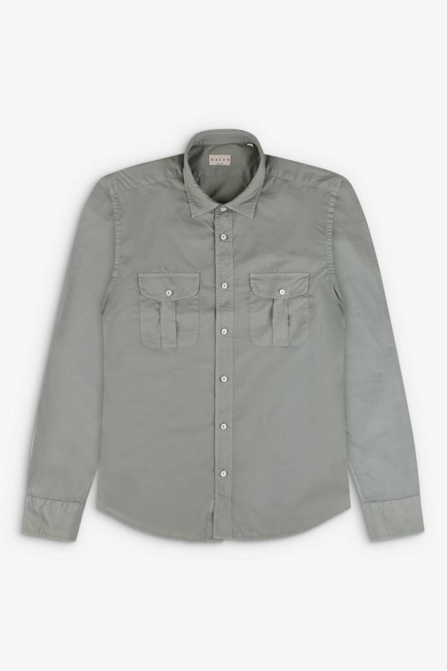 Xacus Hemd Herren Xacus Regular Einfarbig 100% Baumwolle Kragen Italienisch Lange Ärmel