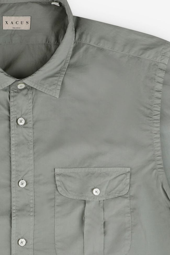 Xacus Hemd Herren Xacus Regular Einfarbig 100% Baumwolle Kragen Italienisch Lange Ärmel