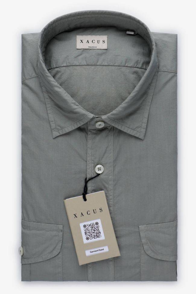 xacus Hemd Herren Xacus Regular Einfarbig 100% Baumwolle kragen Italienisch Lange Ärmel