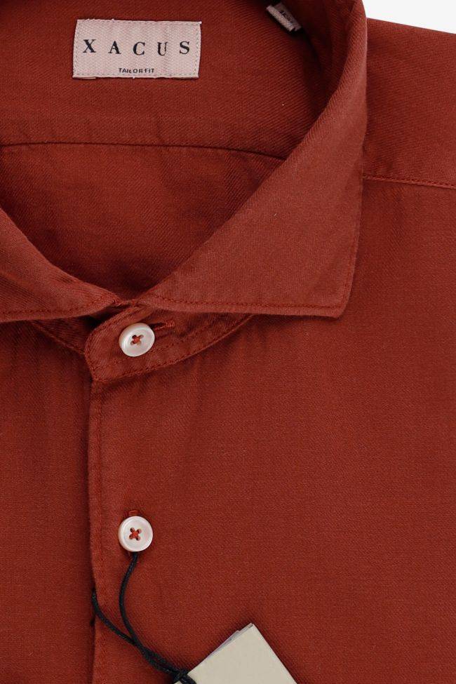 Xacus Hemd Herren Xacus Regular Einfarbig 100% Baumwolle Gewaschen Kragen Französisch Lange Ärmel