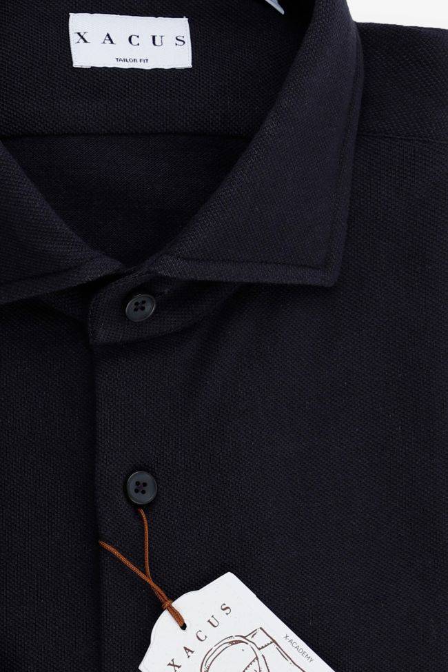 Xacus Hemd Herren Xacus Regular Einfarbig 100% Baumwolle Kragen Französisch Lange Ärmel