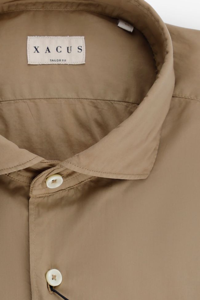 Xacus Hemd Herren Xacus Regular Einfarbig 100% Baumwolle Kragen Französisch Lange Ärmel