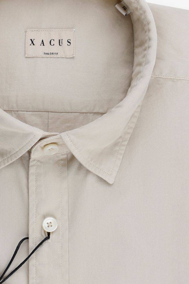 Xacus Hemd Herren Xacus Regular Einfarbig 100% Baumwolle Gewaschen Kragen Italienisch Lange Ärmel