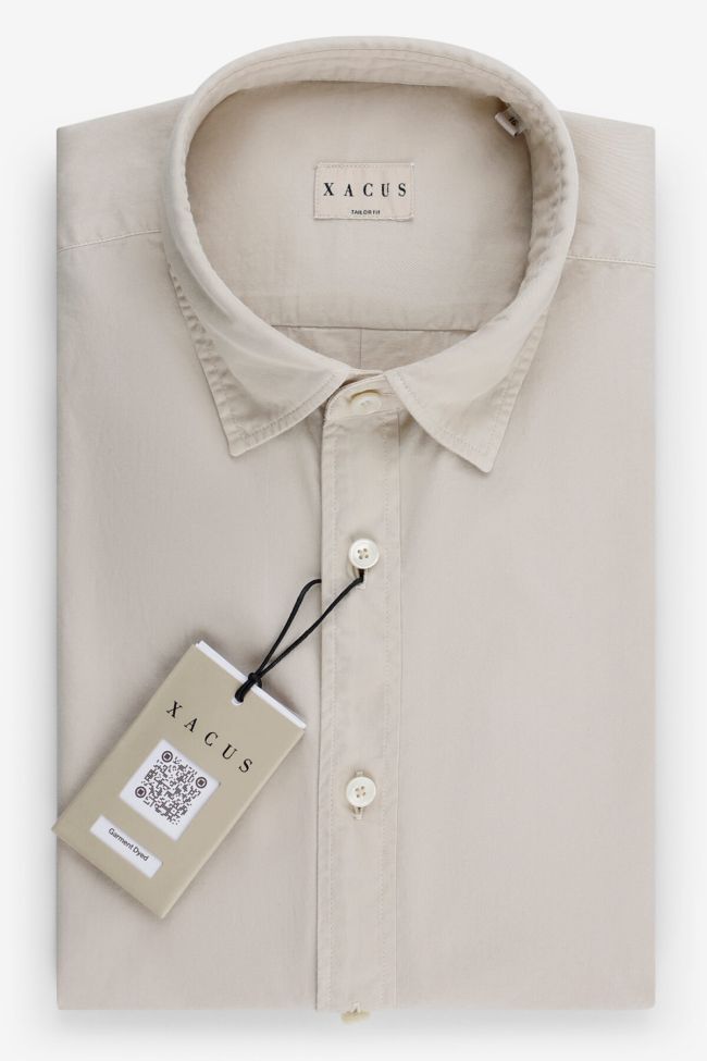 xacus Hemd Herren Xacus Regular Einfarbig 100% Baumwolle gewaschen kragen Italienisch Lange Ärmel