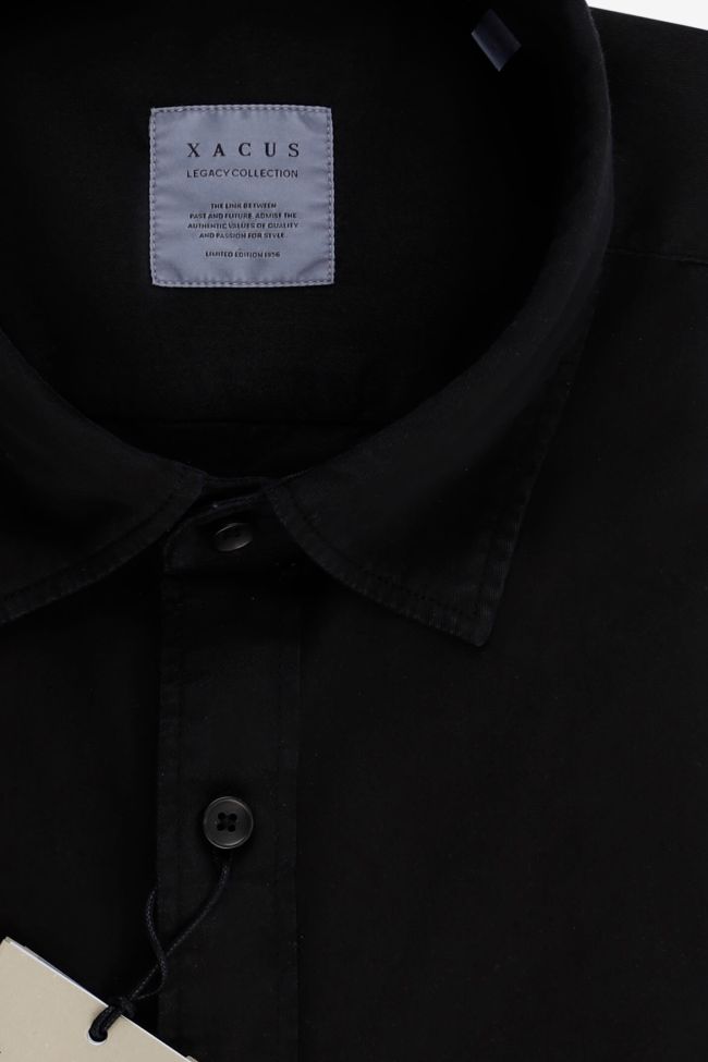 Xacus Hemd Herren Xacus Regular Einfarbig 100% Baumwolle Kragen Italienisch Lange Ärmel