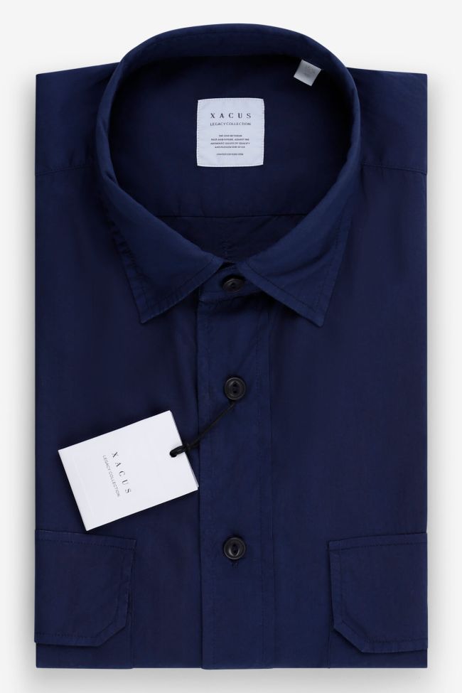 Xacus Hemd Herren Xacus Regular Einfarbig 100% Baumwolle Kragen Italienisch Lange Ärmel