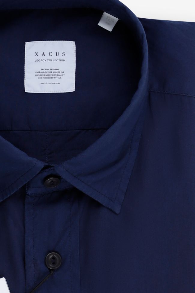 xacus Hemd Herren Xacus Regular Einfarbig 100% Baumwolle kragen Italienisch Lange Ärmel