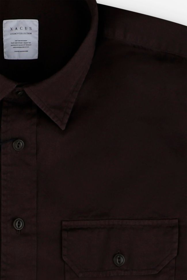 Xacus Hemd Herren Xacus Regular Einfarbig 100% Baumwolle Kragen Italienisch Lange Ärmel