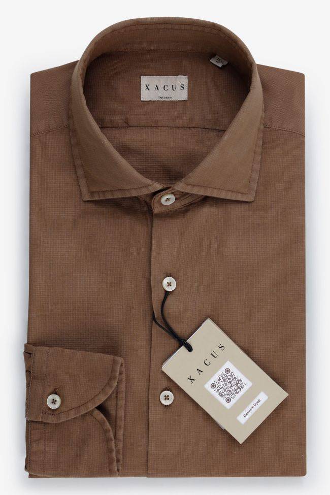 xacus Hemd Herren Xacus Regular Einfarbig 100% Baumwolle gewaschen kragen Französisch Lange Ärmel