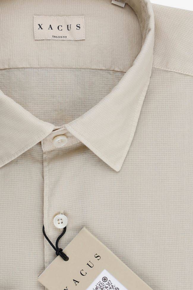 Xacus Hemd Herren Xacus Regular Einfarbig 100% Baumwolle Kragen Italienisch Lange Ärmel