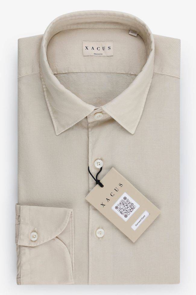 xacus Hemd Herren Xacus Regular Einfarbig 100% Baumwolle kragen Italienisch Lange Ärmel