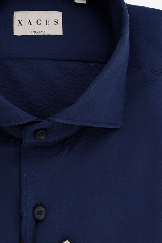 Xacus Hemd Herren Xacus Regular Einfarbig 100% Baumwolle Gewaschen Kragen Italienisch Lange Ärmel