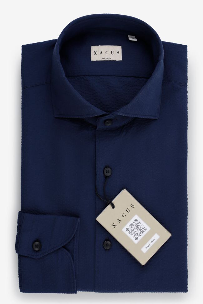 xacus Hemd Herren Xacus Regular Einfarbig 100% Baumwolle gewaschen kragen Italienisch Lange Ärmel