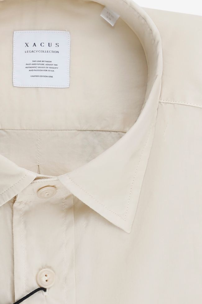 Xacus Hemd Herren Xacus Regular Einfarbig 100% Baumwolle Kragen Italienisch Lange Ärmel