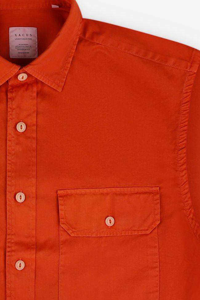 Xacus Hemd Herren Xacus Regular Einfarbig 100% Baumwolle Kragen Italienisch Lange Ärmel