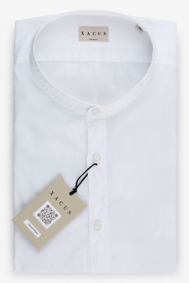 Xacus Hemd Herren Xacus Regular Einfarbig 100% Baumwolle Gewaschen Kragen Mandarinkragen Lange Ärmel