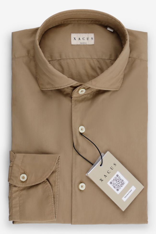 Xacus Hemd Herren Xacus Regular Einfarbig 100% Baumwolle Kragen Französisch Lange Ärmel