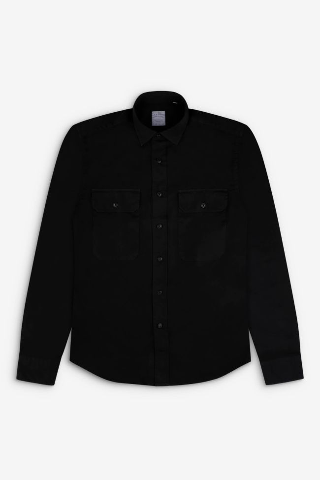 Xacus Hemd Herren Xacus Regular Einfarbig 100% Baumwolle Kragen Italienisch Lange Ärmel