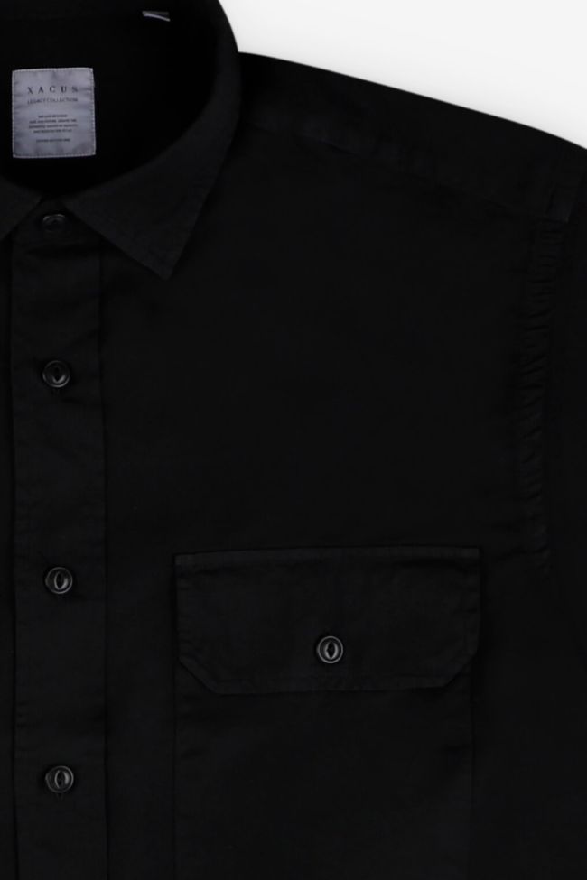 Xacus Hemd Herren Xacus Regular Einfarbig 100% Baumwolle Kragen Italienisch Lange Ärmel