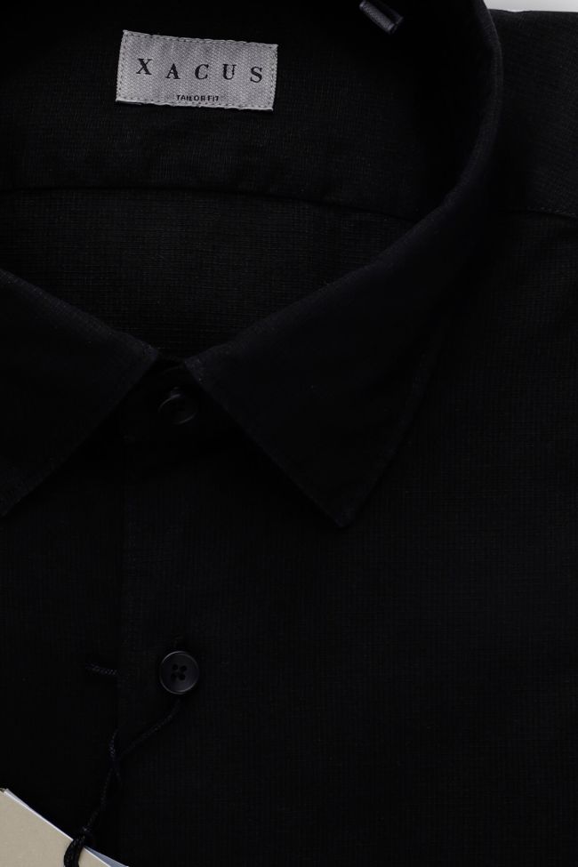 Xacus Hemd Herren Xacus Regular Einfarbig 100% Baumwolle Kragen Italienisch Lange Ärmel