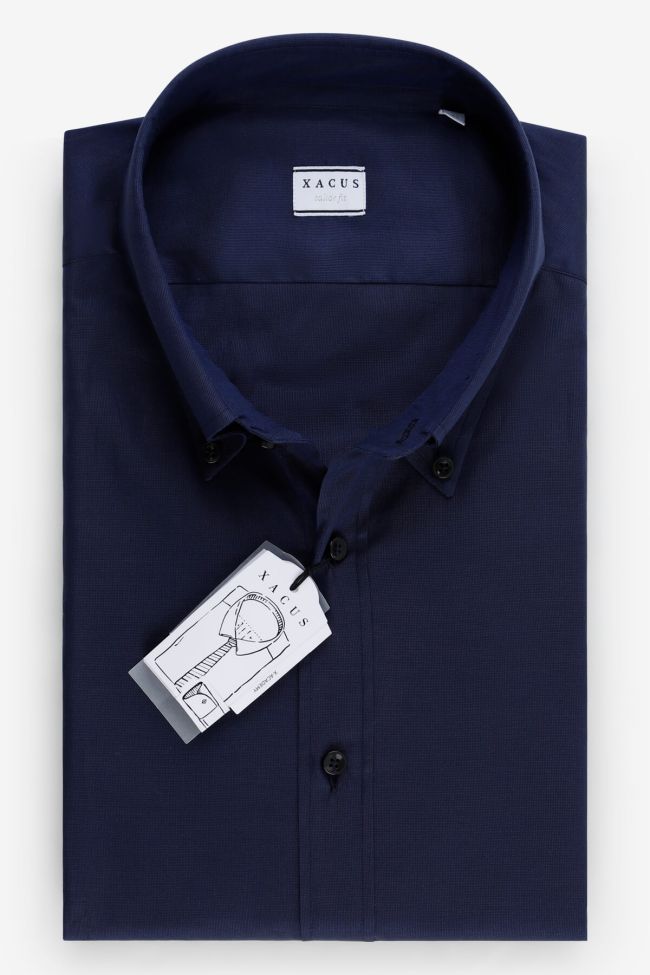 Xacus Hemd Herren Xacus Regular Einfarbig 100% Baumwolle Kragen Button-Down Lange Ärmel
