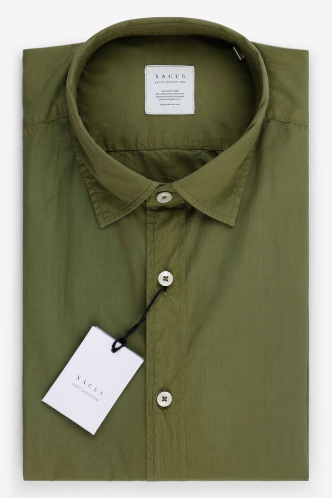 Xacus Hemd Herren Xacus Regular Einfarbig 100% Baumwolle Kragen Italienisch Lange Ärmel