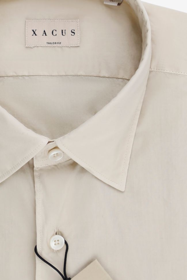 Xacus Hemd Herren Xacus Regular Einfarbig 100% Baumwolle Kragen Italienisch Lange Ärmel