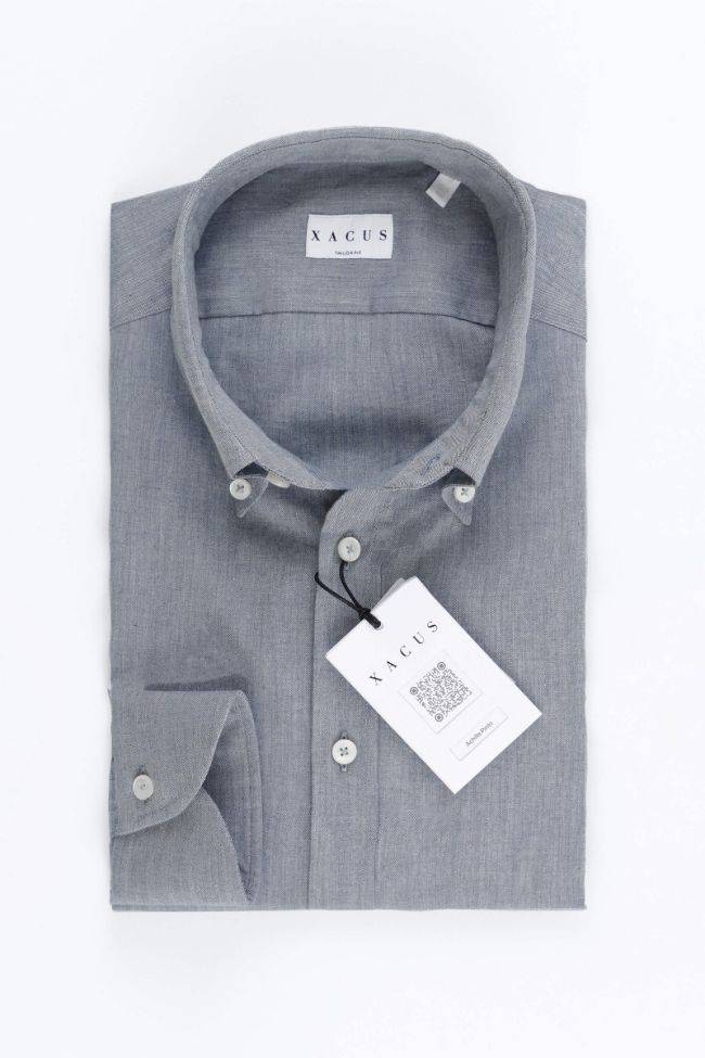 xacus Hemd Herren Xacus Regular Einfarbig 100% Baumwolle kragen Button-Down Lange Ärmel