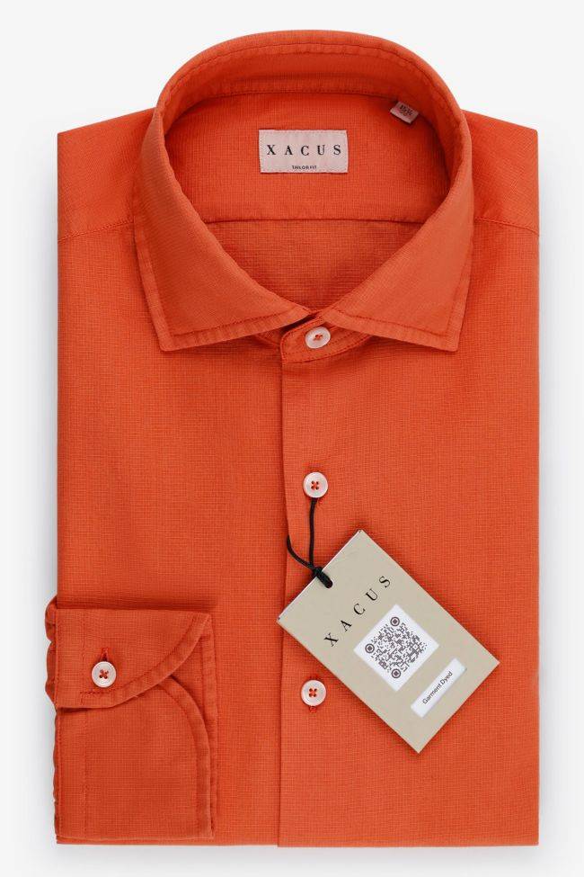 xacus Hemd Herren Xacus Regular Einfarbig 100% Baumwolle gewaschen kragen Französisch Lange Ärmel