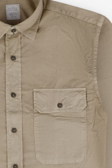 Xacus Hemd Herren Xacus Regular Einfarbig 100% Baumwolle Kragen Italienisch Lange Ärmel