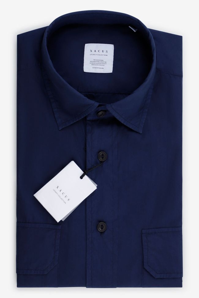 xacus Hemd Herren Xacus Regular Einfarbig 100% Baumwolle gewaschen kragen Italienisch Lange Ärmel