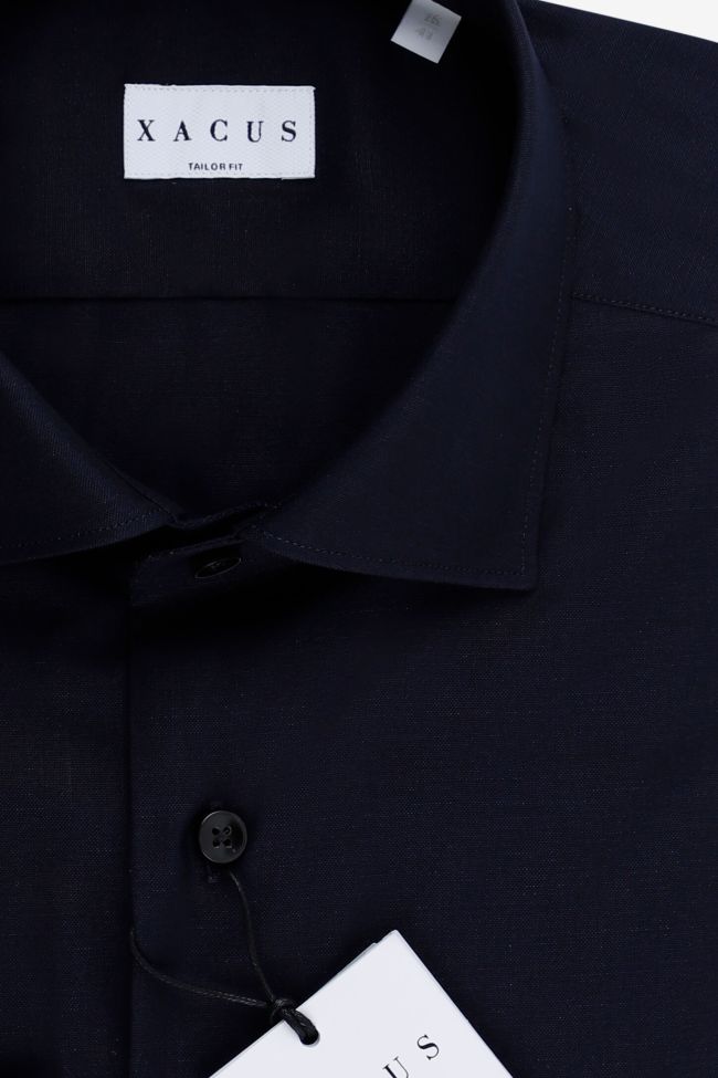 Xacus Hemd Herren Xacus Regular Einfarbig 100% Baumwolle Kragen Französisch Lange Ärmel