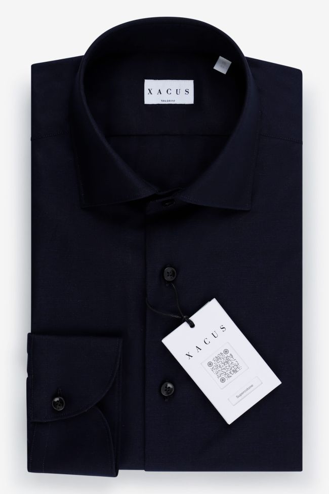 xacus Hemd Herren Xacus Regular Einfarbig 100% Baumwolle kragen Französisch Lange Ärmel