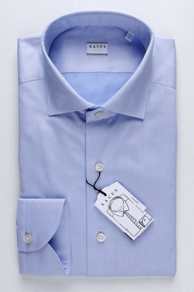 xacus Hemd Herren Xacus Regular Einfarbig 100% Baumwolle kragen Französisch Lange Ärmel