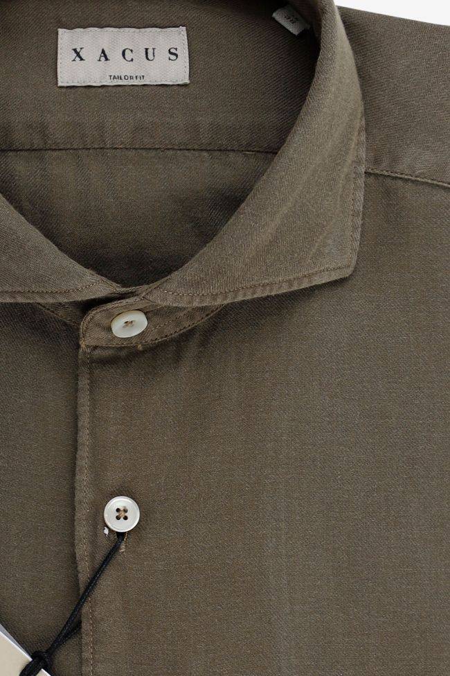 xacus Hemd Herren Xacus Regular Einfarbig 100% Baumwolle gewaschen kragen Französisch Lange Ärmel