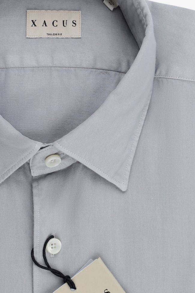 Xacus Hemd Herren Xacus Regular Einfarbig 100% Baumwolle Kragen Italienisch Lange Ärmel