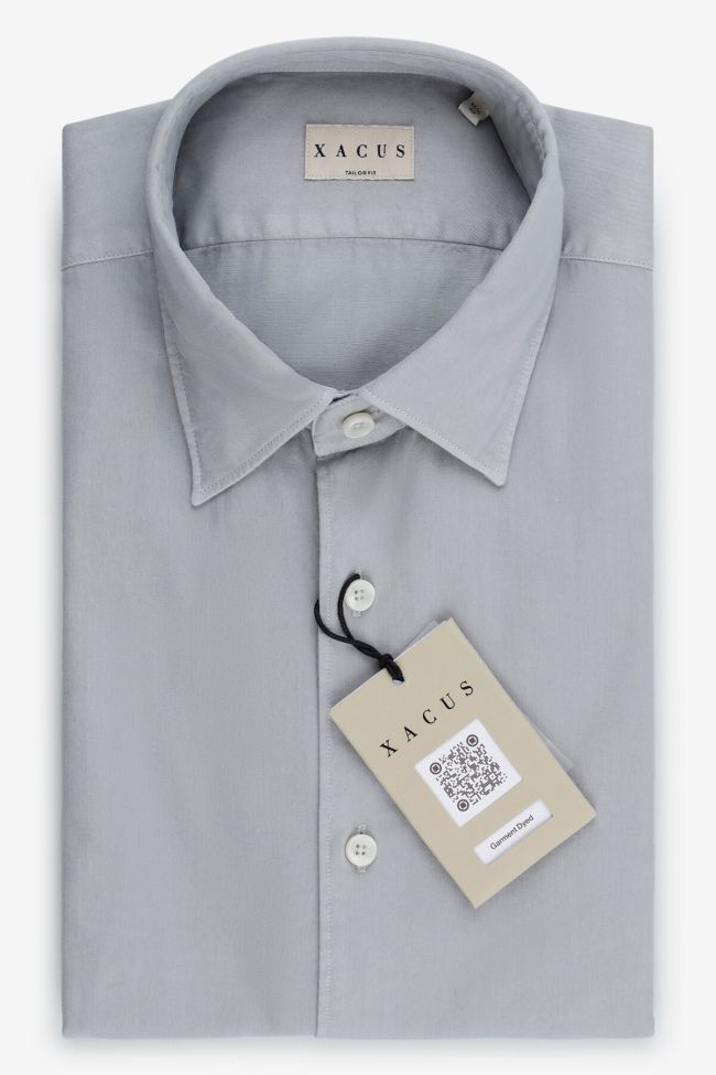 xacus Hemd Herren Xacus Regular Einfarbig 100% Baumwolle kragen Italienisch Lange Ärmel