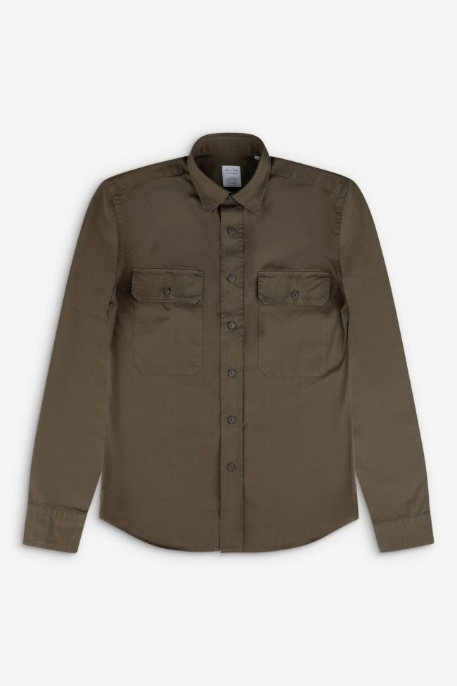 Xacus Hemd Herren Xacus Regular Einfarbig 100% Baumwolle Kragen Italienisch Lange Ärmel