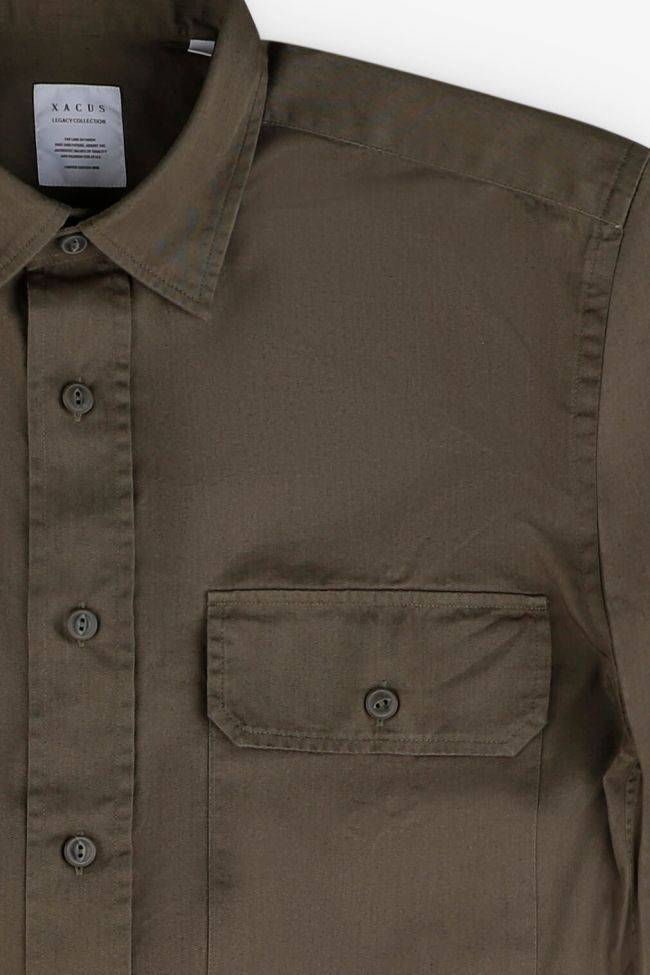 Xacus Hemd Herren Xacus Regular Einfarbig 100% Baumwolle Kragen Italienisch Lange Ärmel
