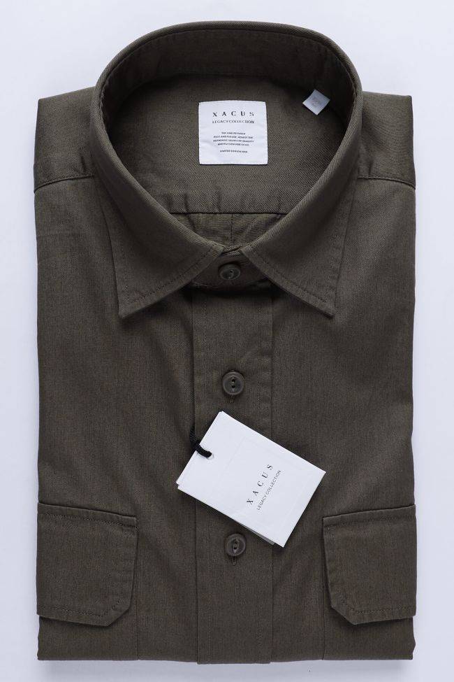 xacus Hemd Herren Xacus Regular Einfarbig 100% Baumwolle kragen Italienisch Lange Ärmel