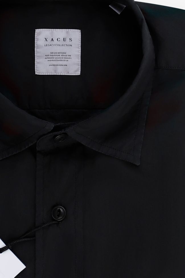 Xacus Hemd Herren Xacus Regular Einfarbig 100% Baumwolle Kragen Italienisch Lange Ärmel