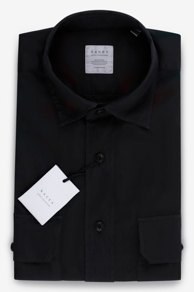 xacus Hemd Herren Xacus Regular Einfarbig 100% Baumwolle kragen Italienisch Lange Ärmel