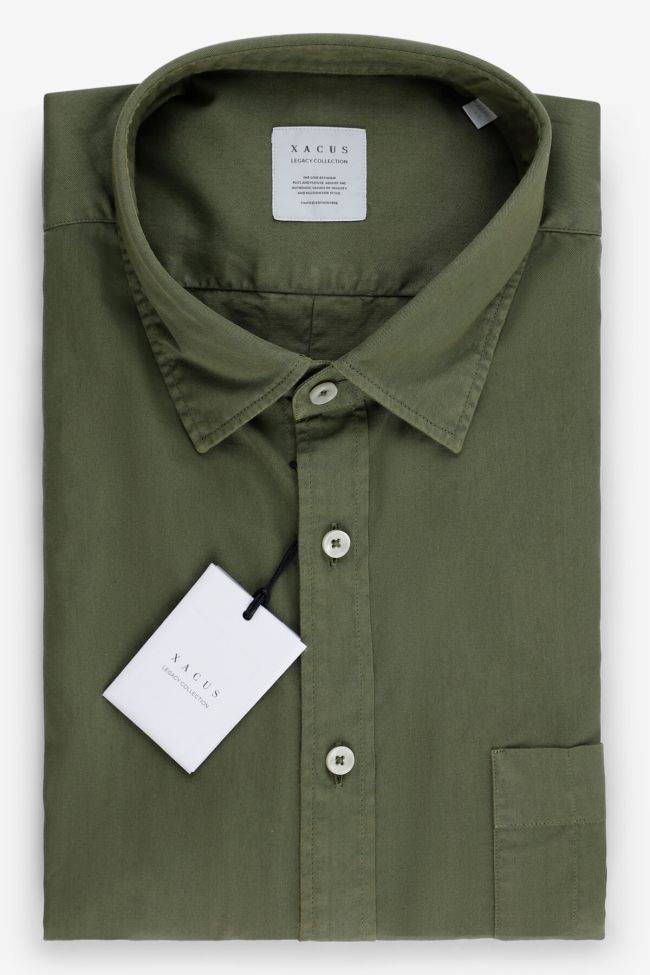 Xacus Hemd Herren Xacus Regular Einfarbig 100% Baumwolle Kragen Italienisch Lange Ärmel