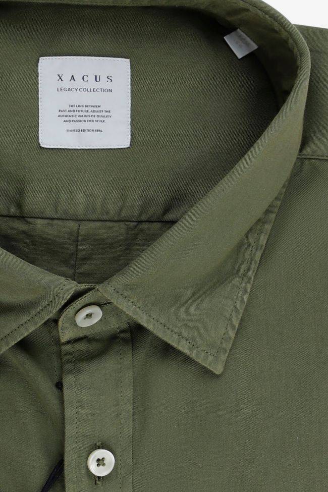 xacus Hemd Herren Xacus Regular Einfarbig 100% Baumwolle kragen Italienisch Lange Ärmel