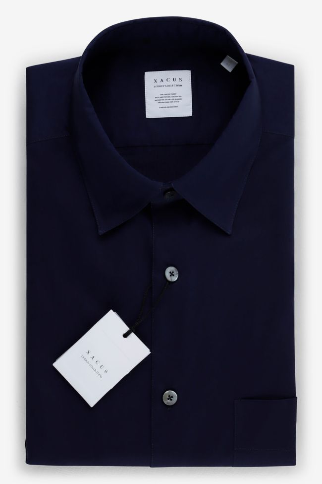 xacus Hemd Herren Xacus Regular Einfarbig 100% Baumwolle kragen Italienisch Lange Ärmel